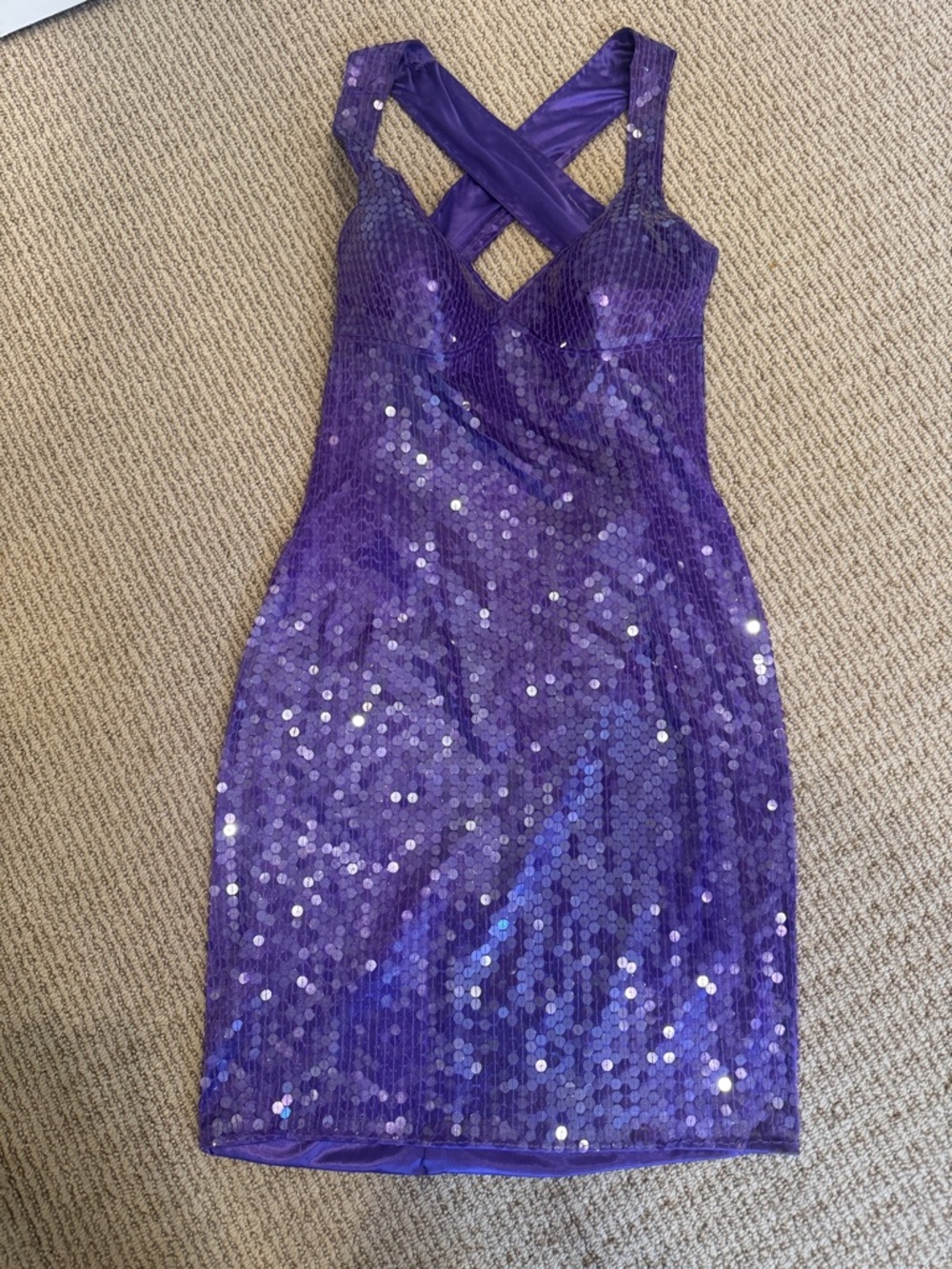 Purple Sequin Bodycon Dress size 8
